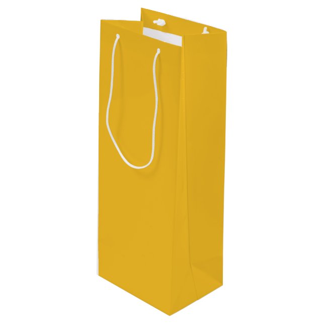 Golden Yellow Solid Colour Pairs Babouche 223 Wine Gift Bag (Front Angled)