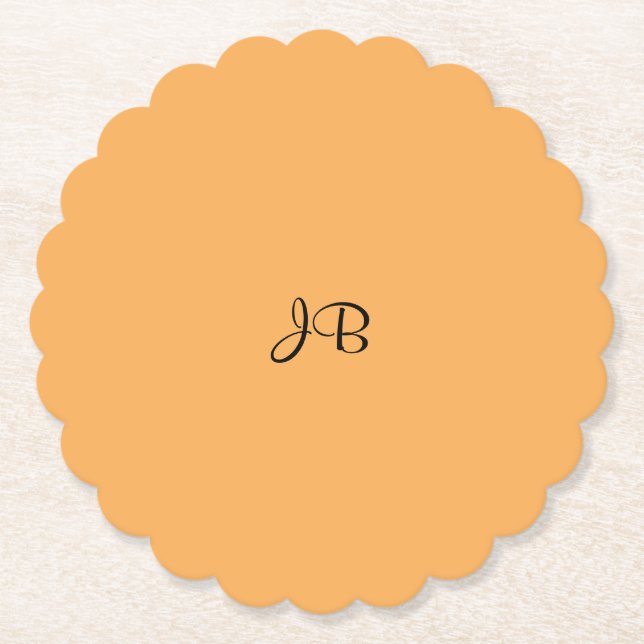 Golden yellow solid colour TEMPLATE Paper Coaster (Front)