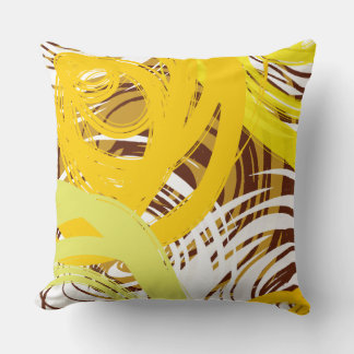 Golden Yellow SPIRAL DESIGN Retro Throw Pillow