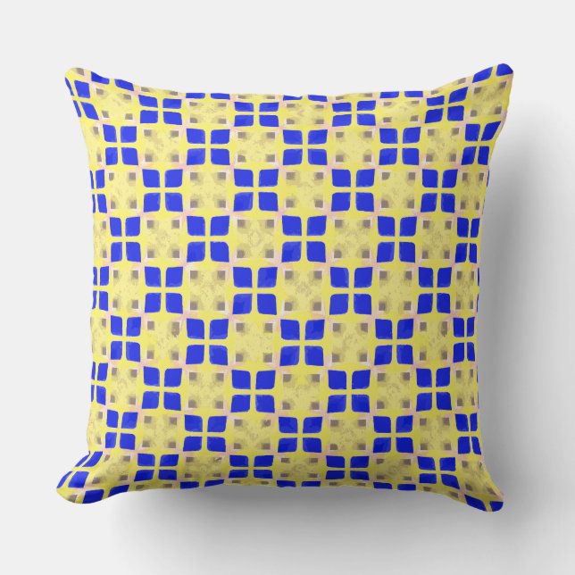Golden Yellow Squares  Cushion (Front)
