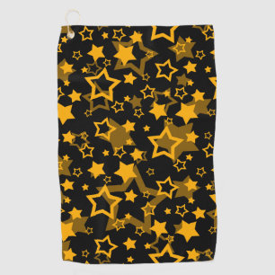 Golden Yellow Stars Glitter Design Golf Towel