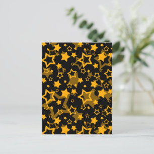 Golden Yellow Stars Glitter Design Postcard