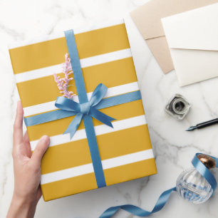 Golden Yellow Stripes Wrapping Paper