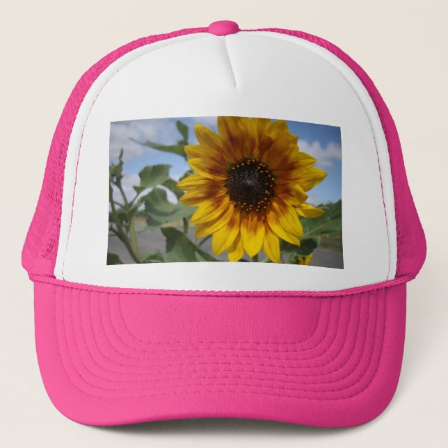 Golden Yellow Sunflower, Ladies Truckers Hat (Front)
