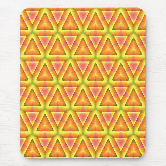 Golden Yellow Triangle Pattern Mouse Mat (Front)