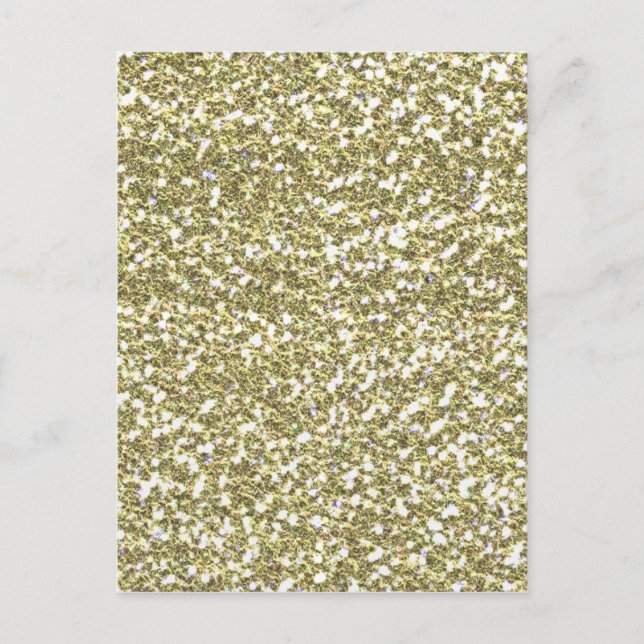 GOLDEN YELLOW WHITE SEQUINS GLITTER TEXTURE TEMPLA POSTCARD (Front)