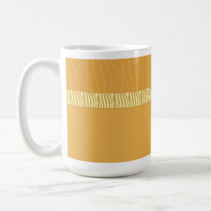 Golden Yellow Zebra Fur Print Coffee Mug
