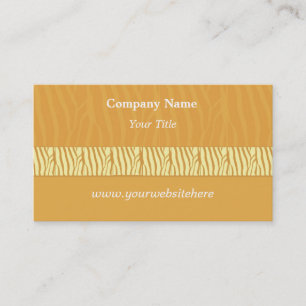 Golden Yellow Zebra Print Business Card
