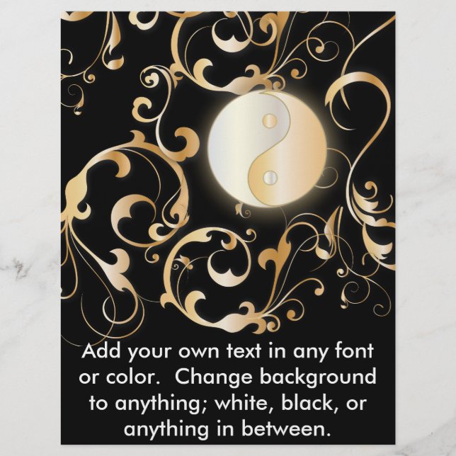 Golden Yin & Yang Floral Design (Front)