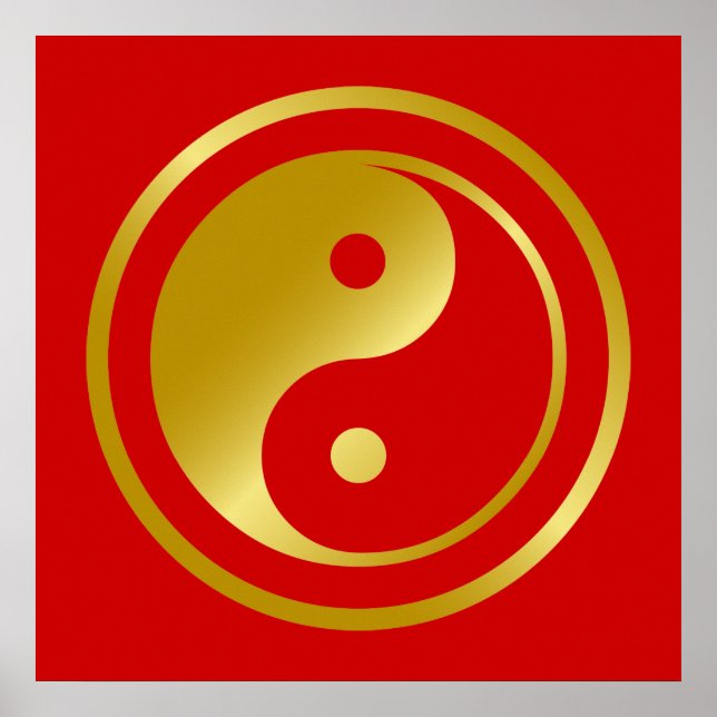 Golden Yin Yang Poster (Front)