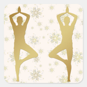 Golden Yoga Meditation Sticker