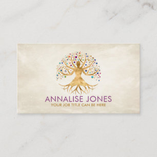 Golden Yoga Tree of Life  Business Card