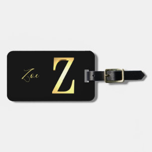 Golden Z name Luggage Tag