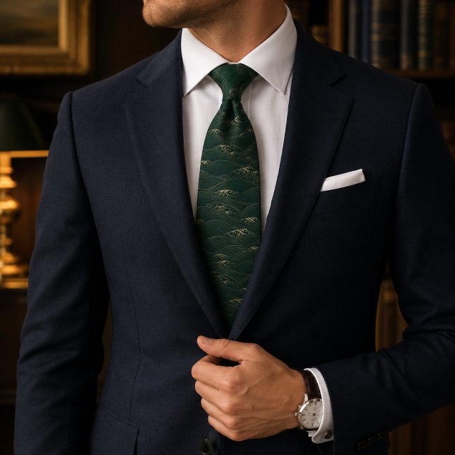 Golden Zen Waves Luxury Tie (Creator Uploaded)