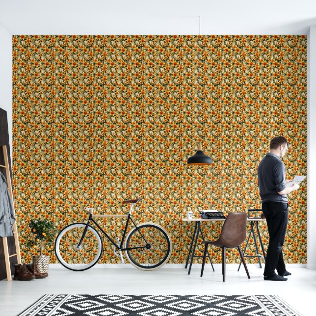 Golden Zinnia Wallpaper (Living Room)
