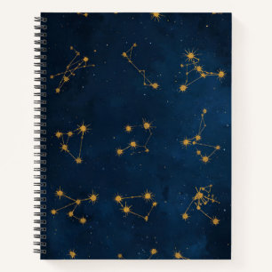 Golden Zodiac: The Night Sky in Your Hands Notebook