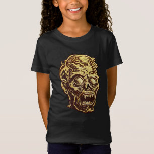 Golden Zombie Embroidered Badge Art T-Shirt
