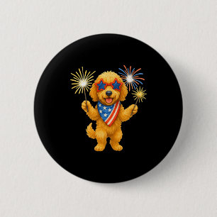 Goldendoodle 4th of july patriotic golden doodle 6 cm round badge
