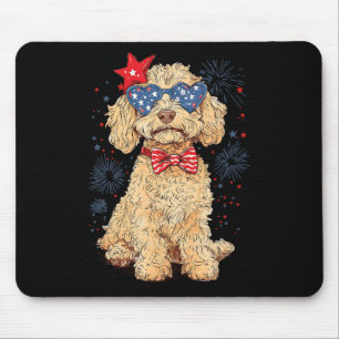 Goldendoodle 4th Of July Patriotic Golden Doodle D Mouse Mat