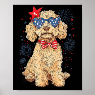 Goldendoodle 4th Of July Patriotic Golden Doodle D Poster