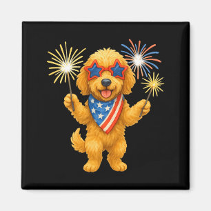 Goldendoodle 4th of july patriotic golden doodle magnet
