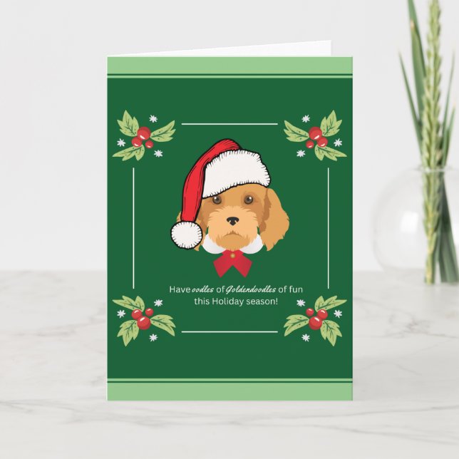 Goldendoodle 5"x7" Christmas Card (Front)