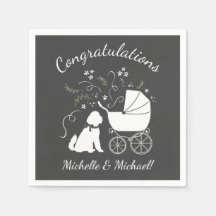 Goldendoodle Baby Shower Dog  Napkin