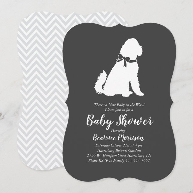 Goldendoodle Baby Shower Gender Neutral Invitation (Front/Back)