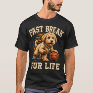 Goldendoodle Basketball Dog Vintage Design T-Shirt