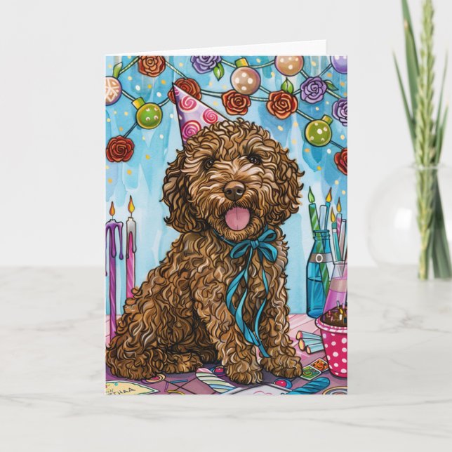 Goldendoodle Birthday Card (Front)