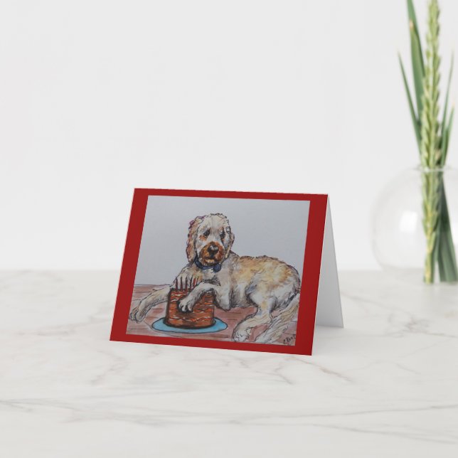 Goldendoodle Birthday Card (Front)
