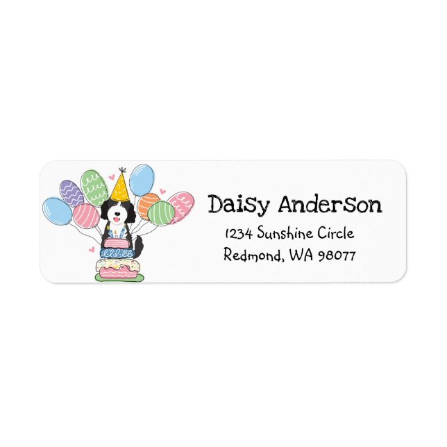 Goldendoodle Birthday Party Return Address Label (Front)