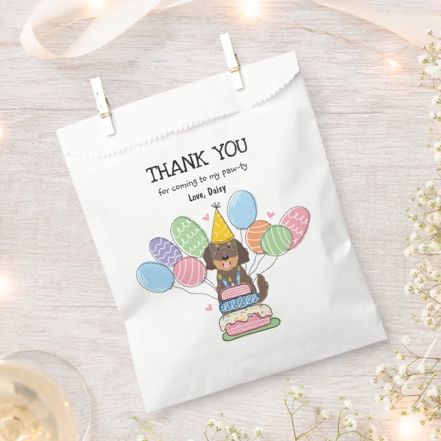 Goldendoodle Birthday Party Thank You Favour Bag (Clipped)