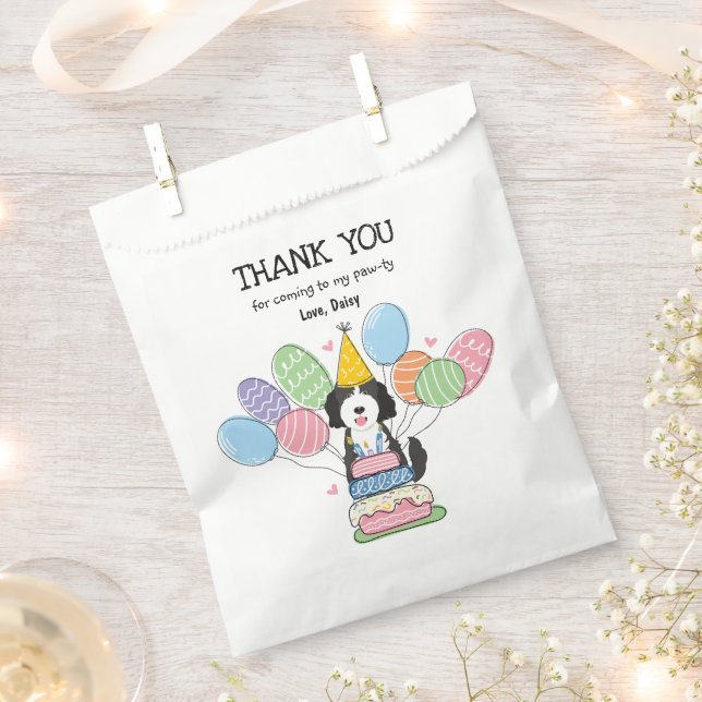Goldendoodle Birthday Party Thank You Favour Bag (Clipped)