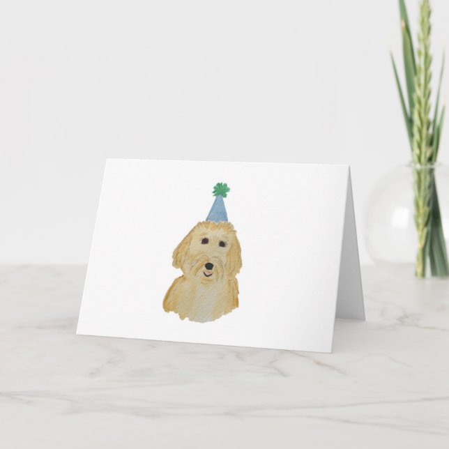Goldendoodle Birthday Wishes Holiday Card (Front)