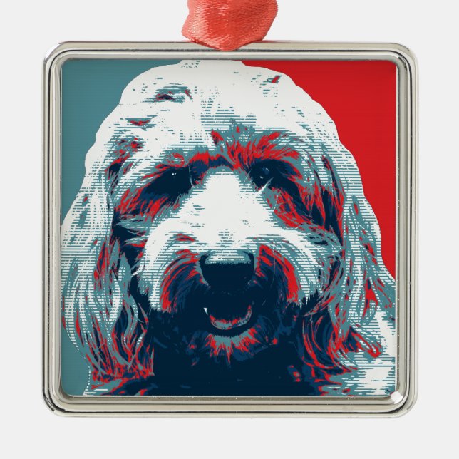 GOLDENDOODLE by Hope Dogs Metal Tree Decoration (Front)