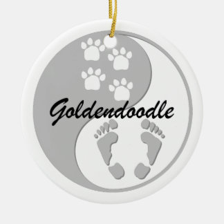 goldendoodle ceramic tree decoration