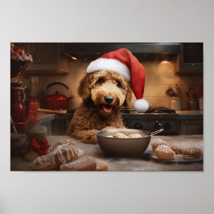 Goldendoodle Christmas Cookies Festive Holiday Poster