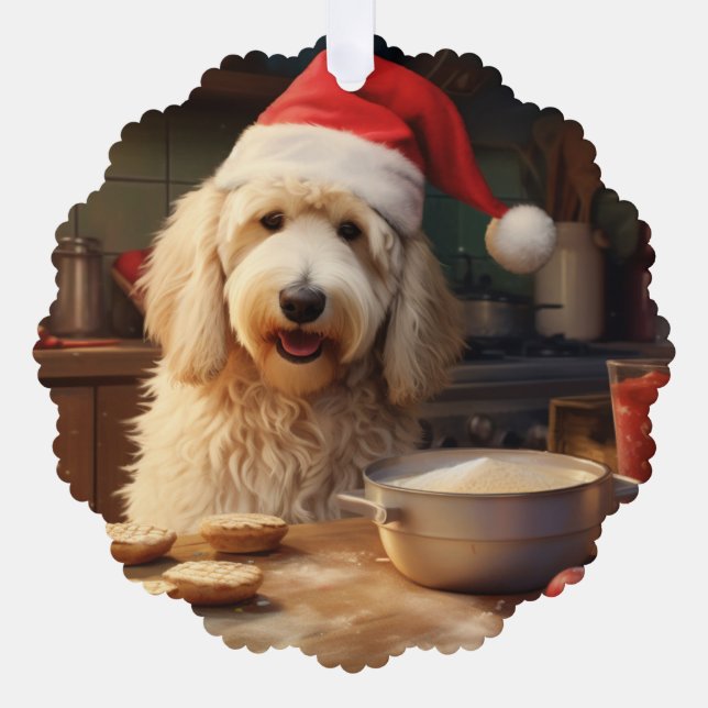 Goldendoodle Christmas Cookies Holiday Tree Decoration Card (Front)