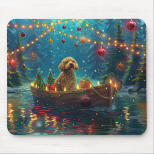Goldendoodle Christmas Festive Voyage Mouse Mat