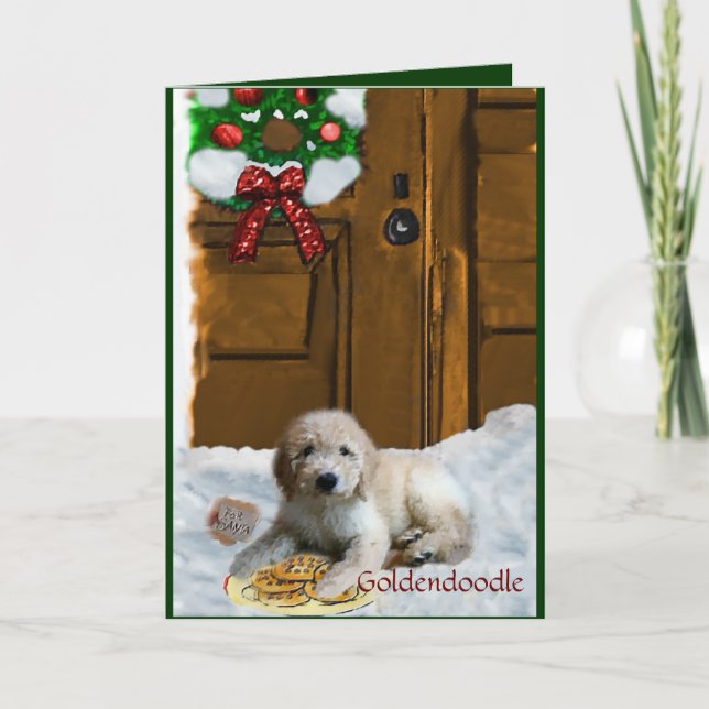 Goldendoodle Christmas Gifts Holiday Card (Front)