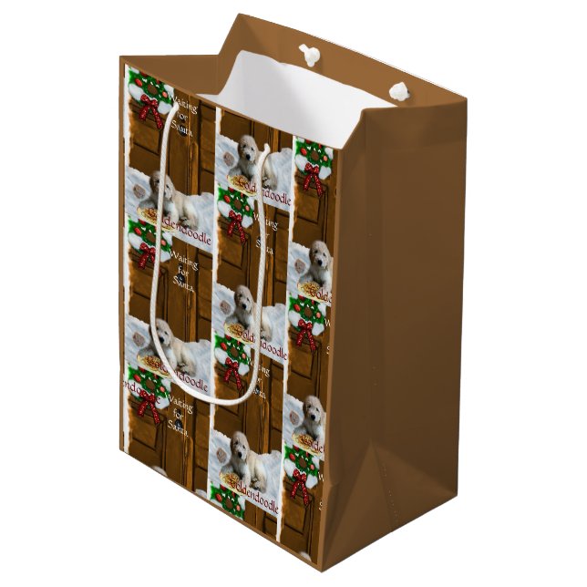 Goldendoodle Christmas Gifts Medium Gift Bag (Front Angled)
