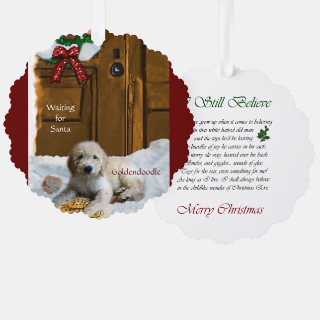 Goldendoodle Christmas Gifts Tree Decoration Card (Front/Back)