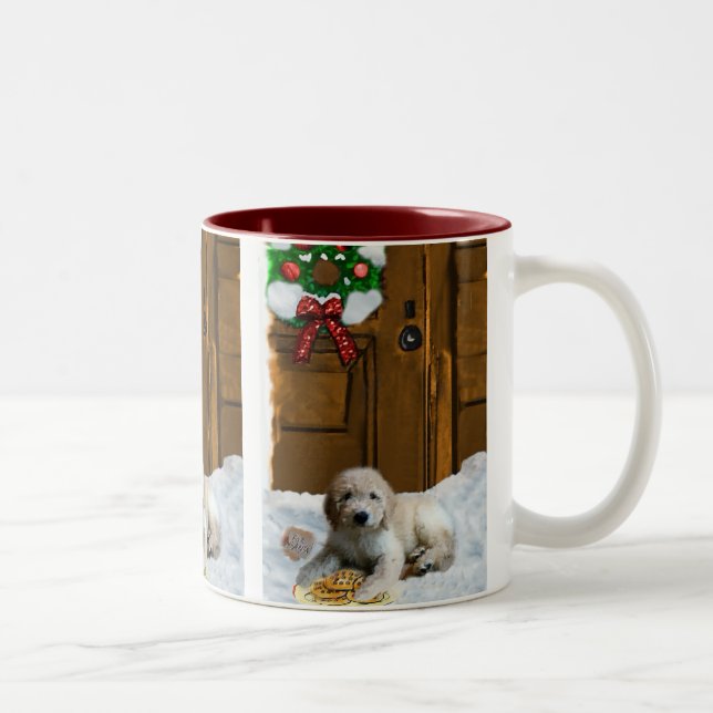 Goldendoodle Christmas Gifts Two-Tone Coffee Mug (Right)