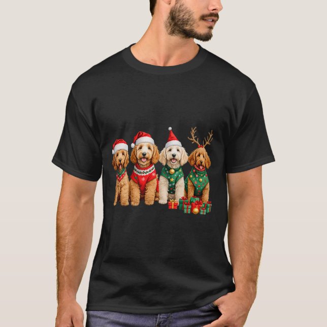 Goldendoodle Christmas Golden Doodle Pajamas For W T-Shirt (Front)