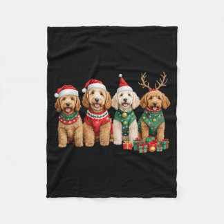 Goldendoodle Christmas Golden Doodle Pyjamas For Fleece Blanket