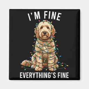 Goldendoodle Christmas I'm Fine Everything Is Fine Magnet