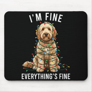 Goldendoodle Christmas I'm Fine Everything Is Fine Mouse Mat