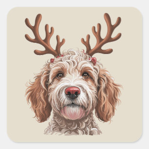 Goldendoodle Christmas Lover Dog Mum Gift Square Sticker