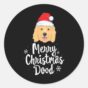 Goldendoodle Christmas Merry Christmas Dood Dog Classic Round Sticker